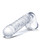 Glas 8" Realistic Ribbed Glass G-Spot Dildo With Balls - Clear