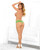 Elastic Criss Crotchless Bikini Neon Green O/S