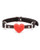 Plesur Heart Ball Gag With Red Hearts - Black