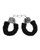Shots Ouch Black & White Beginner'S Furry Hand Cuffs - Black