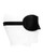 Shots Ouch Black & White Satin Curvy Eye Mask With Elastic Straps - Black