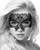 Shots Ouch Black & White Lace Eye Mask - Princess Black