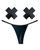 Neva Nude Naughty Knix Dom Squad Wet Vinyl G-String & Pasties - Black O/S