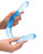 Shots Realrock Crystal Clear 17" Double Dildo - Blue