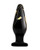 Secret Kisses 4.5" Handblown Wide Glass Plug - Black/Gold