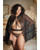Allure Lace & Mesh Cape With Attached Waist Belt (G-String Not Included) Black Qn