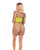 Pink Lipstick Dance With Me Large Fishnet Rhomper, Bandeau Top & G-String Neon Yellow O/S
