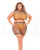 Pink Lipstick Crave You Large Fishnet Cami Top, Skirt, Bandeau Top & Panty (Fits Up To 3X) Neon Orange Qn