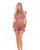 Pink Lipstick Neon Nights Large Fishnet Dress, Tri Top & G-String Neon Pink O/S