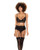 Lace Underwire Bra, Thong & Garterbelt With Lace Up Detail Black M/L