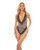 Jolene Satin Teddy With Plunging Neckline Leopard/Black L/Xl