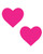 Neva Nude Temperature Reactive Heart Pasties - Neon Pink