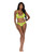Strap-Tease Bra & Crotchless Panty Neon Yellow S/M