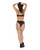 Ooh La Lace Demi Bra, Garter & Tanga Panty Black S/M
