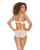 Stretch Mesh Ruffled Crotchless Teddy White Sm