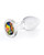 Crystal Desires Glass Round Gem Butt Plug Small - Rainbow