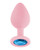 Luv Inc. Jeweled Silicone Butt Plug With Three Stones - Medium Light Pink