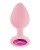 Luv Inc. Jeweled Silicone Butt Plug With Three Stones - Medium Light Pink