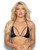 Rhinestone Semi Open Tri Bra Black O/S