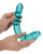 Shots Realrock Crystal Clear 14" Double Dildo - Turquoise