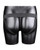 Shots Ouch 8" Ribbed Hollow Strap On With Balls - Black