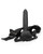 Shots Ouch 8" Ribbed Hollow Strap On With Balls - Black