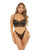 Cheyanne Underwire Eyelash Lace & Mesh Bra & G-String Black Xl