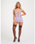 Lace & Mesh Triangle Cup Chemise With Garters & Thong Lavender Xl