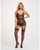 Lace & Mesh Triangle Cup Chemise With Garters & Thong Black Sm
