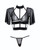 Adore Dreamer Sheer Mesh Strappy Top & Thong Black O/S