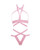Kitten It'S Complicated Open Elastic Strappy Bra & Open Back Panty Pink O/S