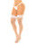 Fishnet Thigh High Stockings With Silicone Lace Top White O/S
