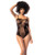 Floral Fishnet Bodysuit Black O/S