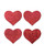 Pastease Premium Petites Glitter Heart - Red O/S Pack Of 2 Pair