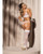 Floral Lace & Mesh Top, Garter Belt & Peek A Boo Panty White Lg