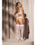 Floral Lace & Mesh Top, Garter Belt & Peek A Boo Panty White Lg