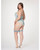 Lace & Mesh Bustier With Lace Up Center, Garter Belt & Thong Blue 3X/4X