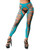Beverly Hills Naughty Girl Crotchless Side Straps Leggings Turquoise O/S