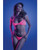 Glow Come Alive Suspender Stockings, Bralette & G-String Multi Color O/S