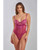 Quinn Cross Dyed Galloon Lace & Mesh Teddy Wine Sm