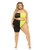 Pink Lipstick Block You Out Bandeau & Bottom Black/Yellow Qn