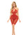 Pink Lipstick Fill Me In Bodystocking Red O/S