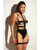 Fetish Lethal Underwire Peek A Boo Vinyl Teddy With Choker Black 2X