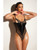 Fetish Frisky Fishnet & Vinyl Shelf Cup Peek A Boo Teddy Black 1X