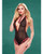 Teacher'S Pet Schoolgirl See Thru Crotchless Teddy With Tie Black/Red S/M