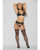 Flame Fetish Naughty Girl Lasercut Lattice Bra, Garterbelt, Choker & Thong Black Sm