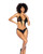 Fringe Halter Top & Open Back Bottom With Front Zipper Black L/Xl