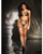 Mesh Top With Adjustable Coverage, Garter Belt & Thong Black L/Xl