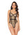 Holiday Metallic Fishnet Teddy With Underwire Cups Black/Gold Lg