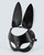 Lust Pu Leather Bunny Mask - Black